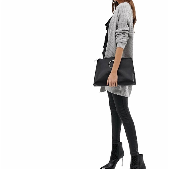 ASOS Y.A.S Chunky Cable Cardigan in Grey - Picture 4 of 7